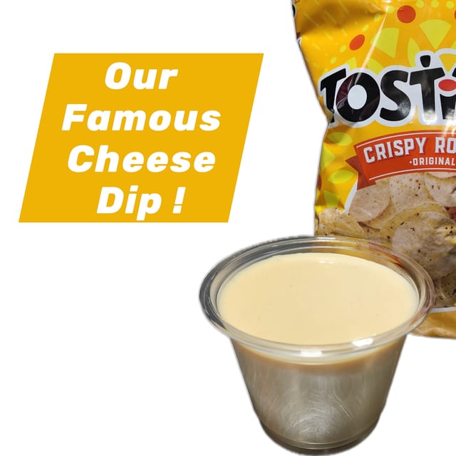 Chips with Our Famous Cheese Dip.